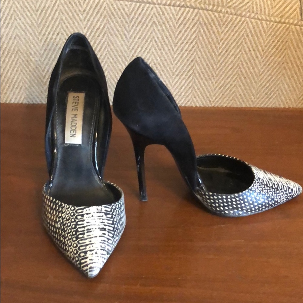 Steve Madden black and white heels